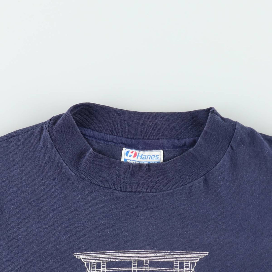 80'S Hanes BEEFY-T This Old House TV Show Print T-Shirt, Made in USA, Men's Size L (approx.), Vintage cotton navy blue type Vintage Second Hand