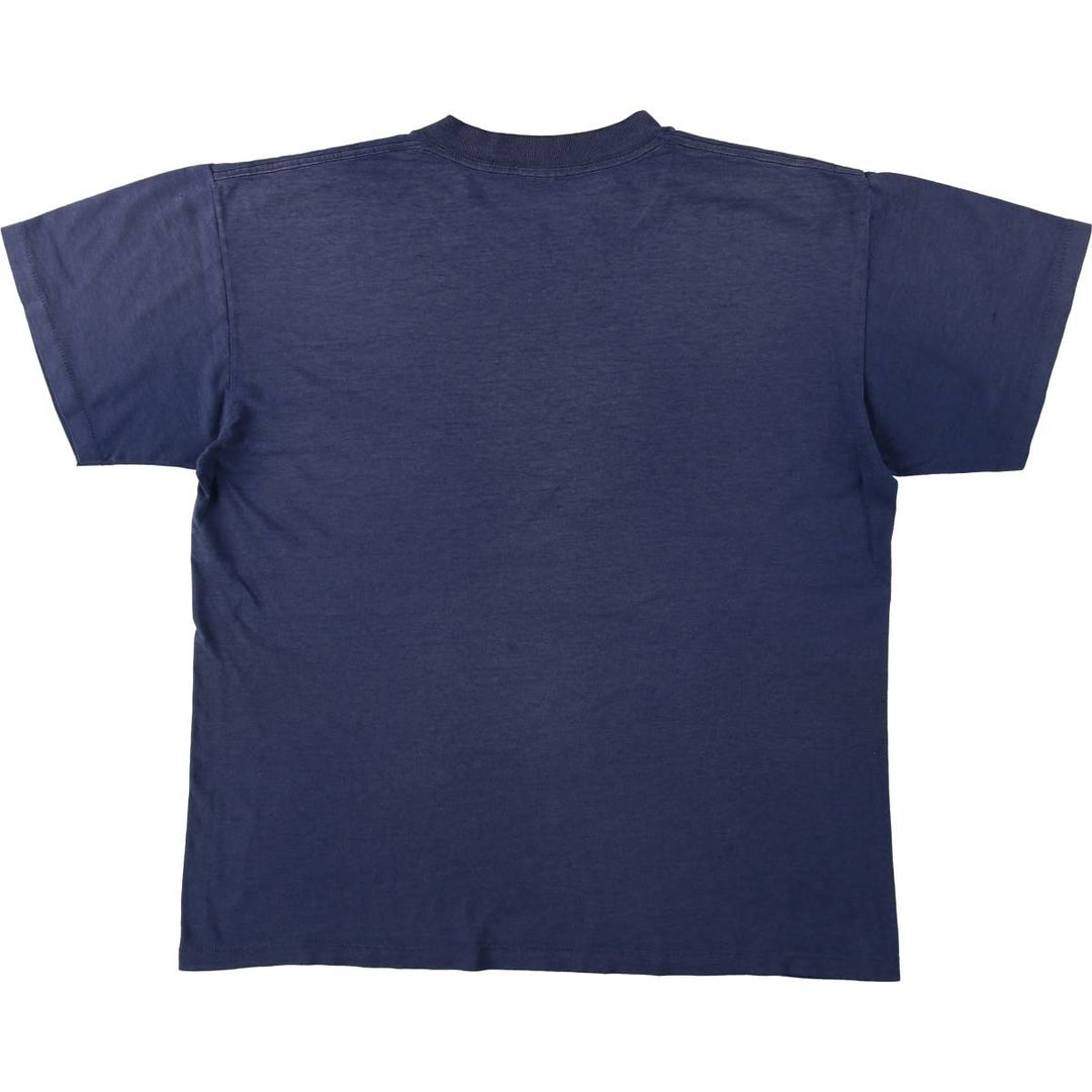 90'S ONEITA Printed T-shirt, Men's L size, Vintage cotton navy blue type Vintage Second Hand