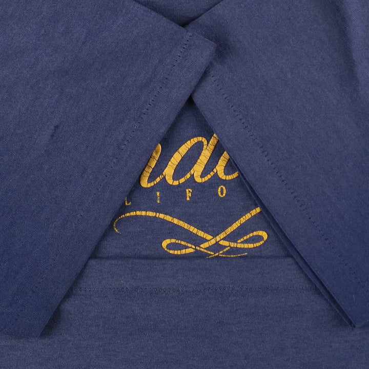 90'S ONEITA Printed T-shirt, Men's L size, Vintage cotton navy blue type Vintage Second Hand