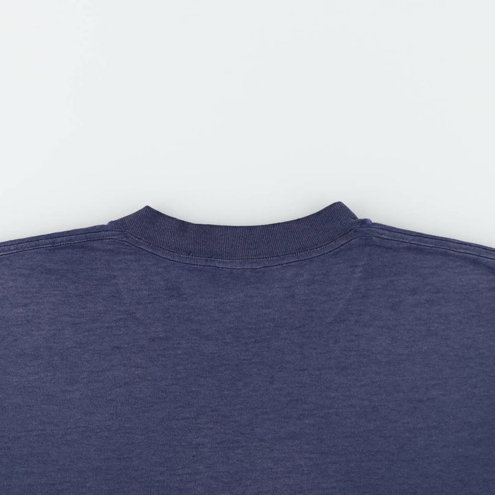 90'S ONEITA Printed T-shirt, Men's L size, Vintage cotton navy blue type Vintage Second Hand