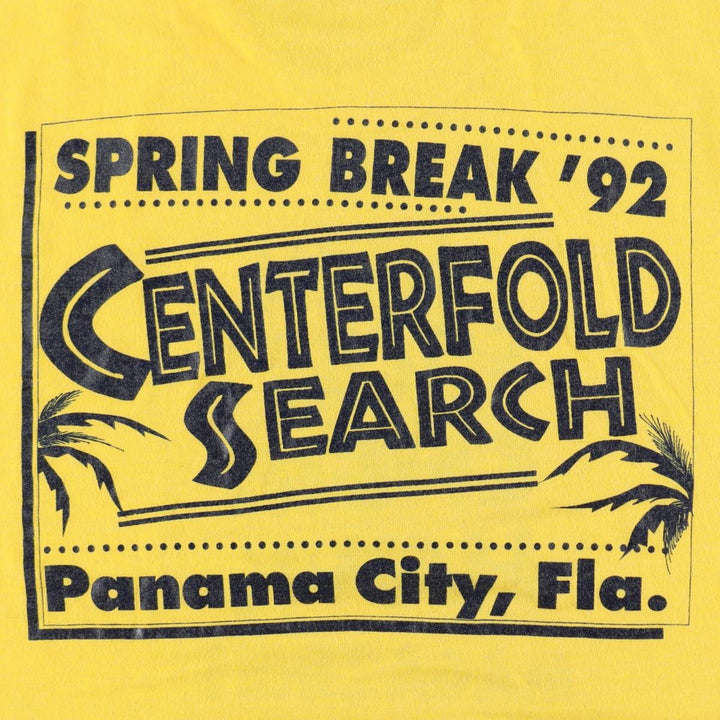 90'S Screen Stars printed T-shirt, made in USA, men's size XL (approx.) cotton yellow type Vintage Second Hand