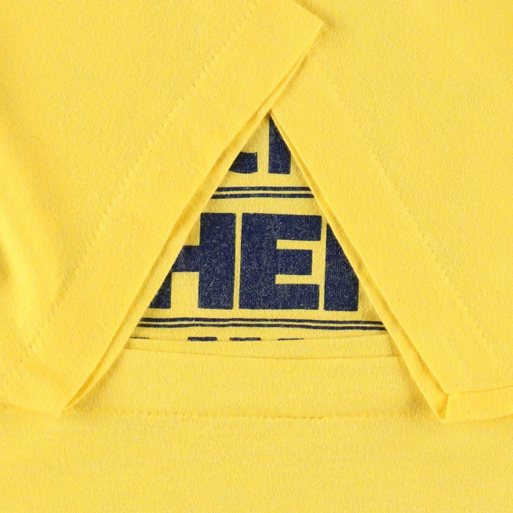 90'S Screen Stars printed T-shirt, made in USA, men's size XL (approx.) cotton yellow type Vintage Second Hand