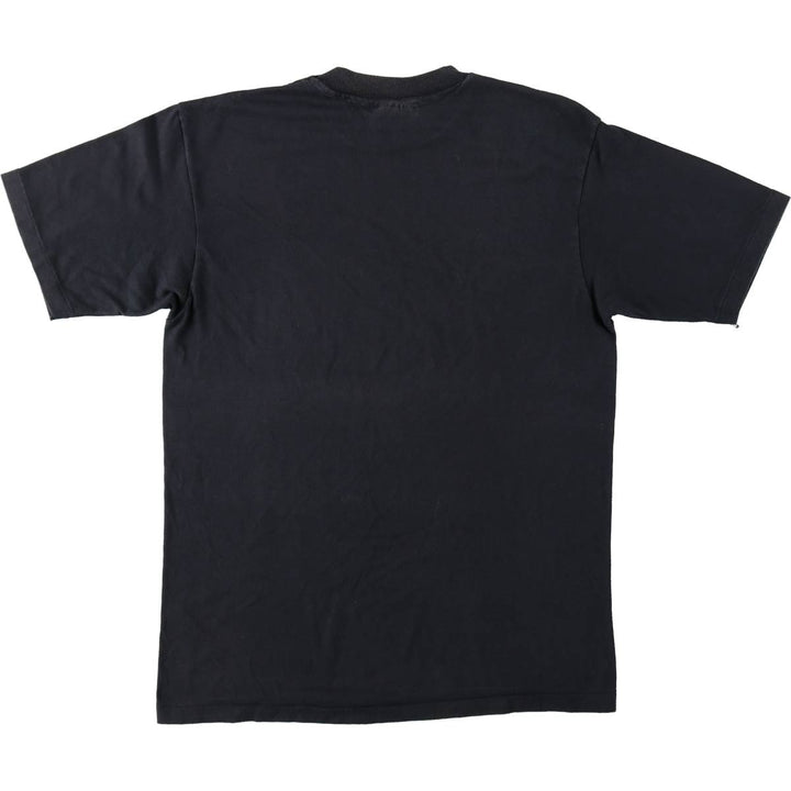 80'S Hanes Fifty-Fifty Blue Tag Printed T-Shirt Made in USA Men's L Size Vintage cotton black type Vintage Second Hand