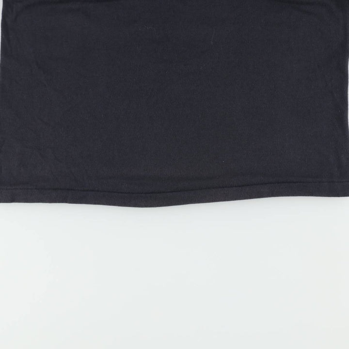 80'S Hanes Fifty-Fifty Blue Tag Printed T-Shirt Made in USA Men's L Size Vintage cotton black type Vintage Second Hand
