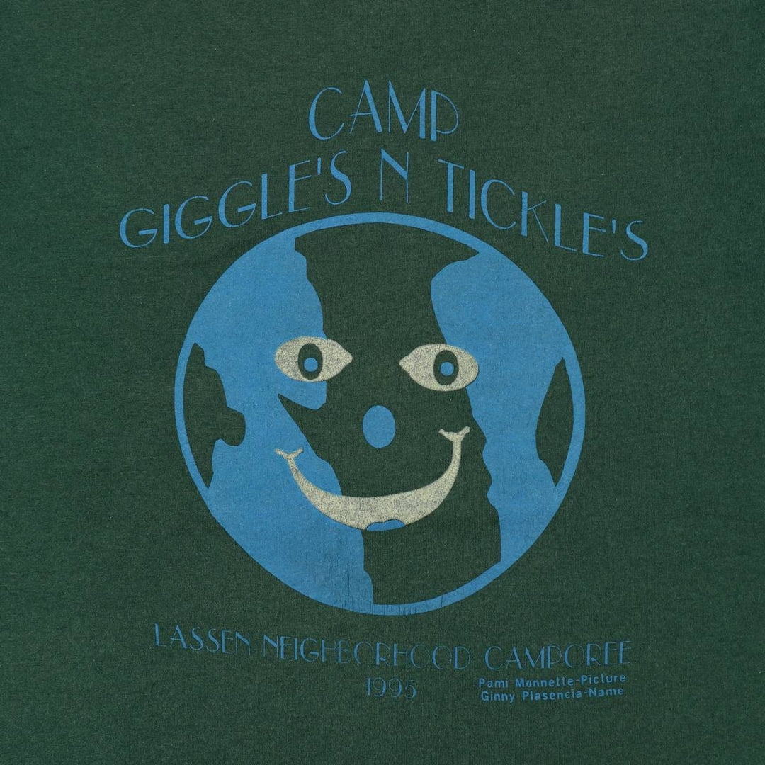 90'S Fruit of the Loom printed T-shirt, made in the USA, men's size L, vintage cotton dark green Vintage Second Hand