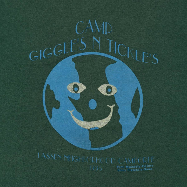 90'S Fruit of the Loom printed T-shirt, made in the USA, men's size L, vintage cotton dark green Vintage Second Hand