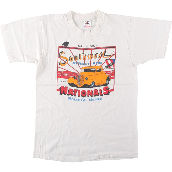 90'S Fruit of the Loom printed T-shirt, made in the USA, men's size M, vintage cotton white type Vintage Second Hand