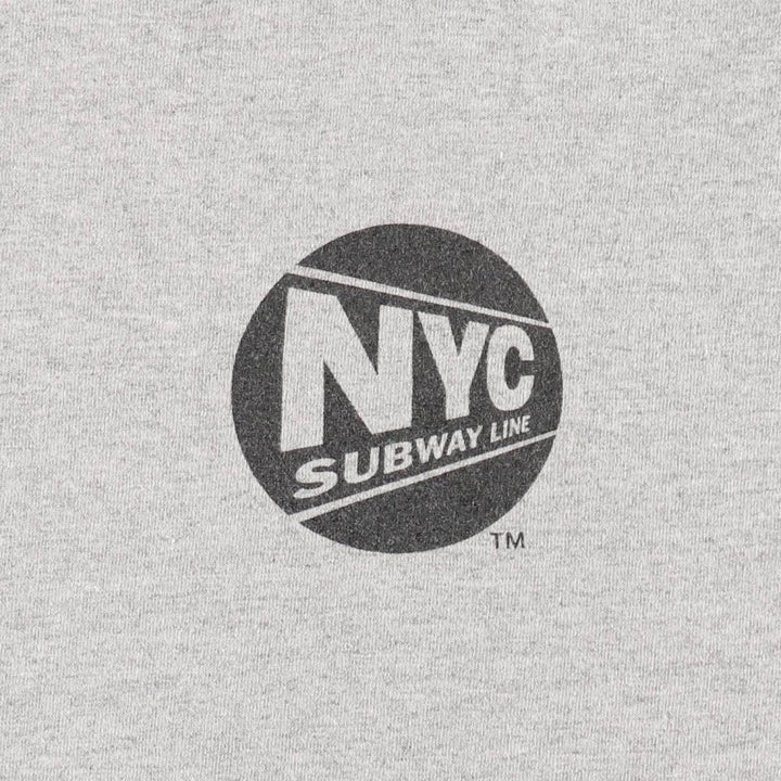NYC SUBWAY LINE Printed T-Shirt, Men's Size XL (approx.) cotton gray type Vintage Second Hand