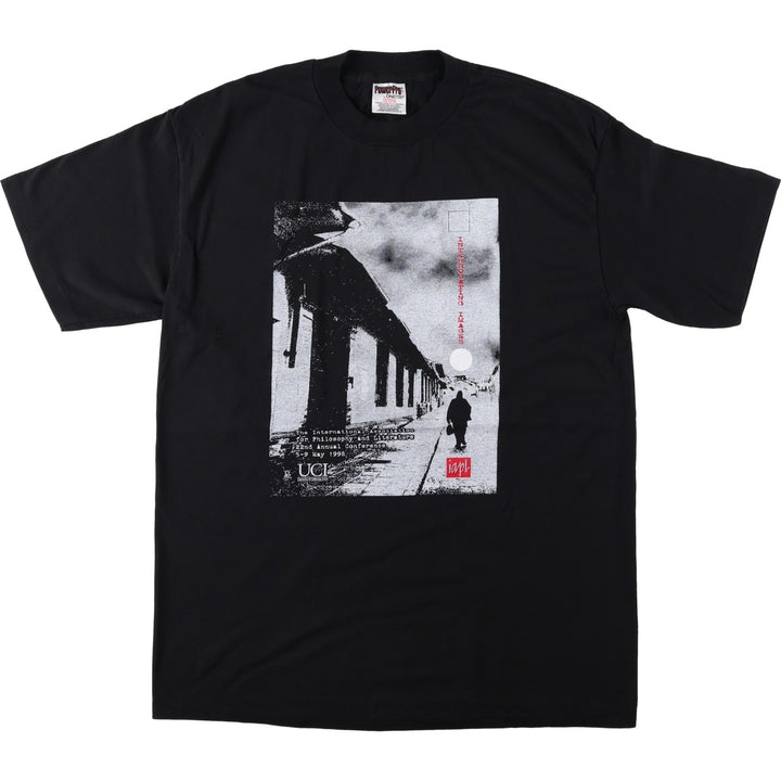 90'S ONEITA PowerPro Photo T-Shirt, Men's Size L (Equivalent), Vintage cotton black type Vintage Second Hand