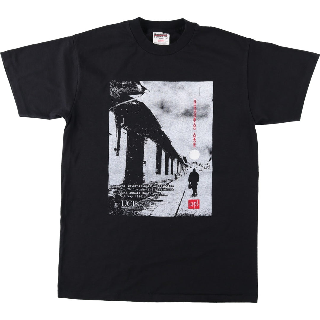 90'S ONEITA PowerPro Photo T-Shirt, Men's Size M (Vintage) cotton black type Vintage Second Hand