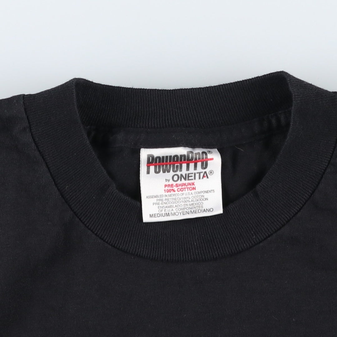 90'S ONEITA PowerPro Photo T-Shirt, Men's Size M (Vintage) cotton black type Vintage Second Hand