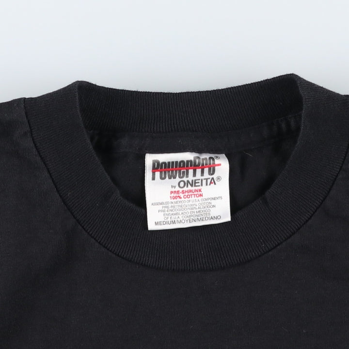90'S ONEITA PowerPro Photo T-Shirt, Men's Size M (Vintage) cotton black type Vintage Second Hand
