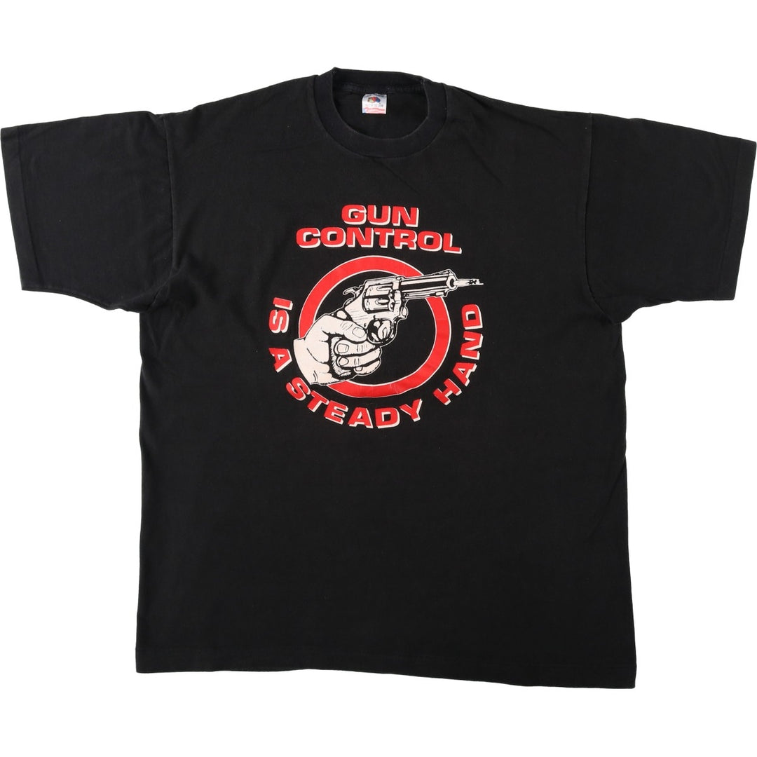 90'S Fruit of the Loom Message Print T-Shirt Made in USA Men's XL Vintage cotton black type Vintage Second Hand
