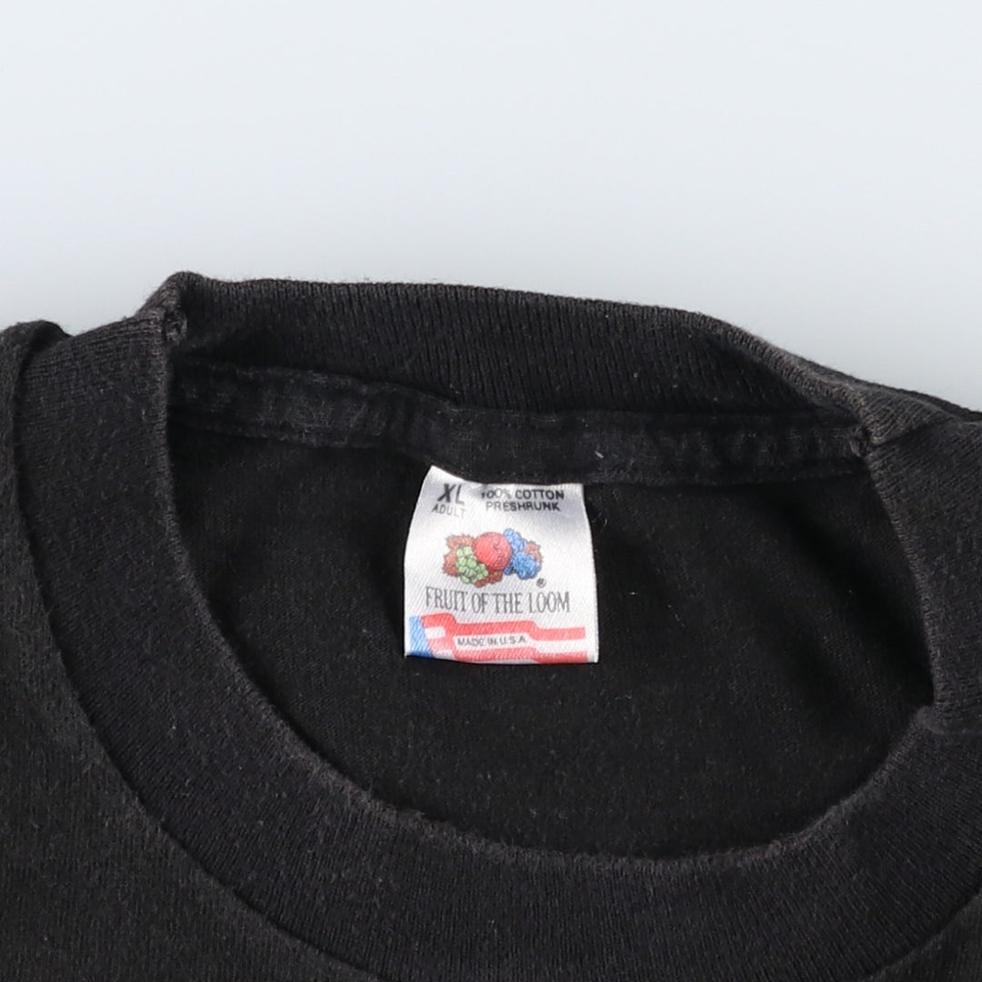 90'S Fruit of the Loom Message Print T-Shirt Made in USA Men's XL Vintage cotton black type Vintage Second Hand