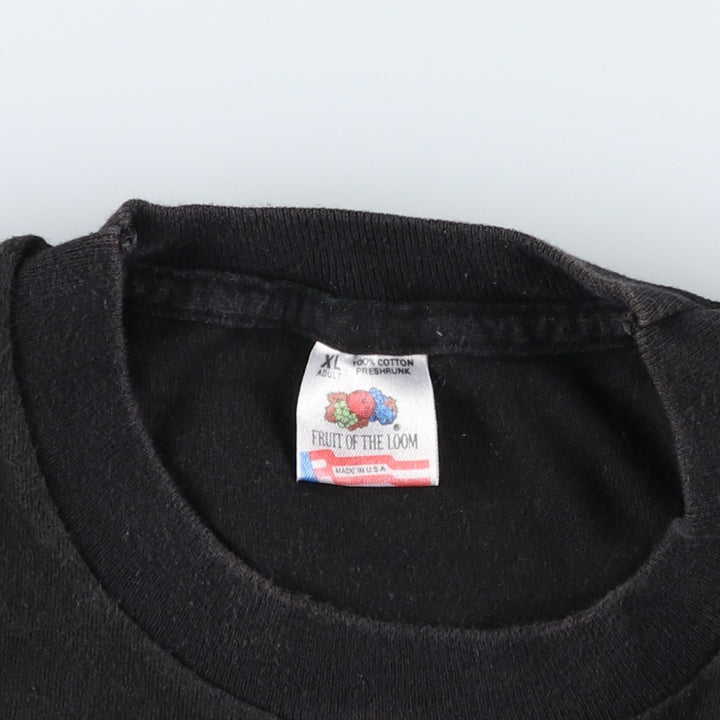 90'S Fruit of the Loom Message Print T-Shirt Made in USA Men's XL Vintage cotton black type Vintage Second Hand