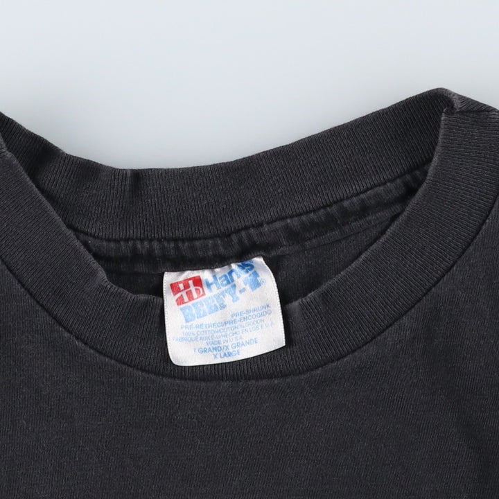 90'S Hanes BEEFY-T Printed T-shirt Made in USA Men's XL Vintage cotton black type Vintage Second Hand
