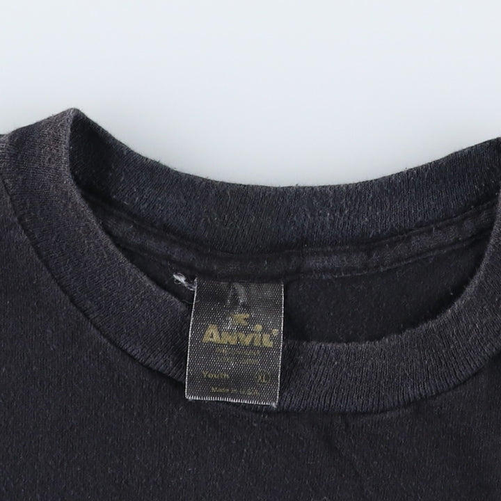 80'S Anvil WILD OATS Print T-Shirt, Made in USA, Men's XL equivalent, Vintage cotton black type Vintage Second Hand