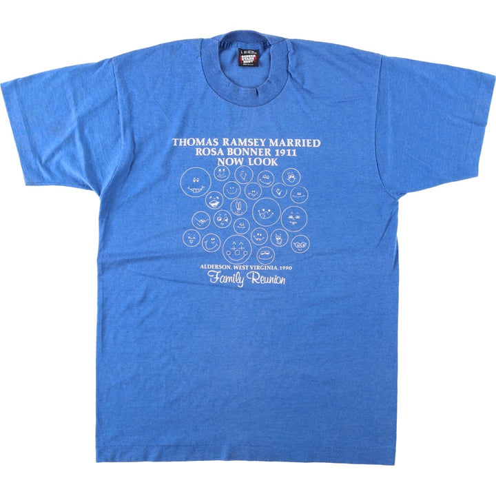 90'S SCREEN STARS Printed T-shirt Made in USA Men's L Vintage cotton blue type Vintage Second Hand