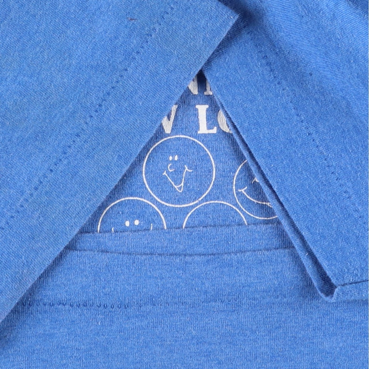90'S SCREEN STARS Printed T-shirt Made in USA Men's L Vintage cotton blue type Vintage Second Hand