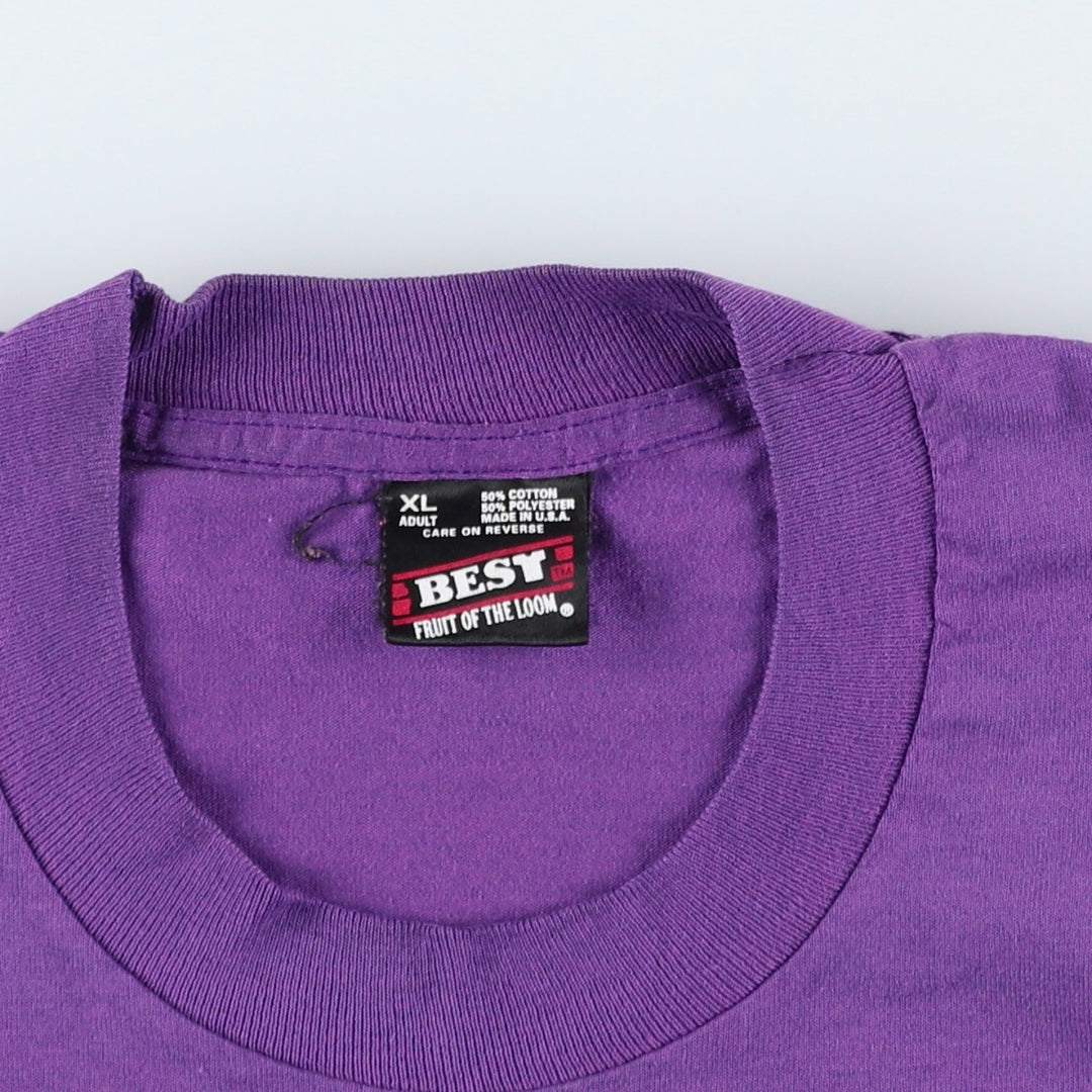 90'S Fruit of the Loom Best Message Print T-Shirt Made in USA Men's XL Vintage cotton purple type Vintage Second Hand