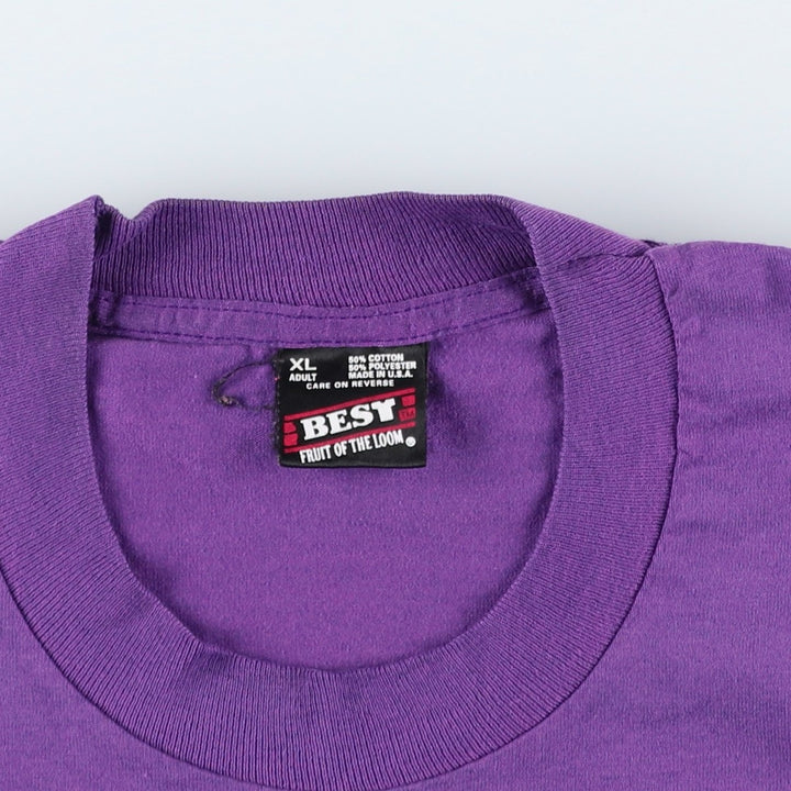 90'S Fruit of the Loom Best Message Print T-Shirt Made in USA Men's XL Vintage cotton purple type Vintage Second Hand