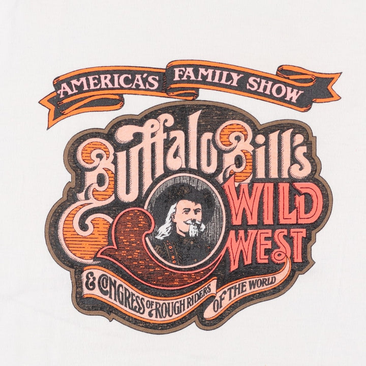 90'S Screen Stars Wild West Shows Print T-Shirt, Made in USA, Men's Size L (approx.) cotton white type Vintage Second Hand