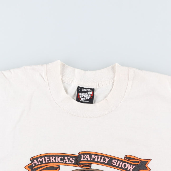 90'S Screen Stars Wild West Shows Print T-Shirt, Made in USA, Men's Size L (approx.) cotton white type Vintage Second Hand