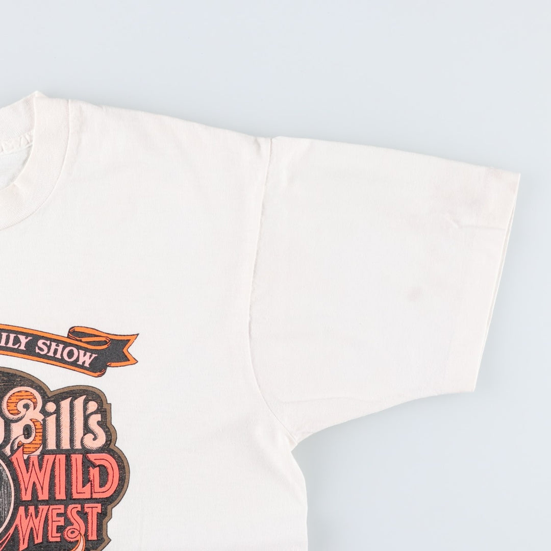 90'S Screen Stars Wild West Shows Print T-Shirt, Made in USA, Men's Size L (approx.) cotton white type Vintage Second Hand