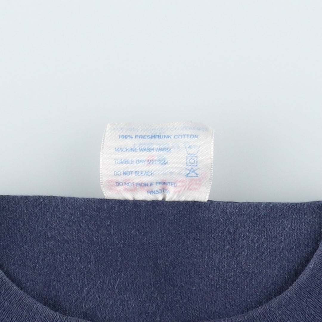 90'S Tee Jays SOF TEE Print T-Shirt, Made in USA, Men's XL equivalent, Vintage cotton navy blue type Vintage Second Hand