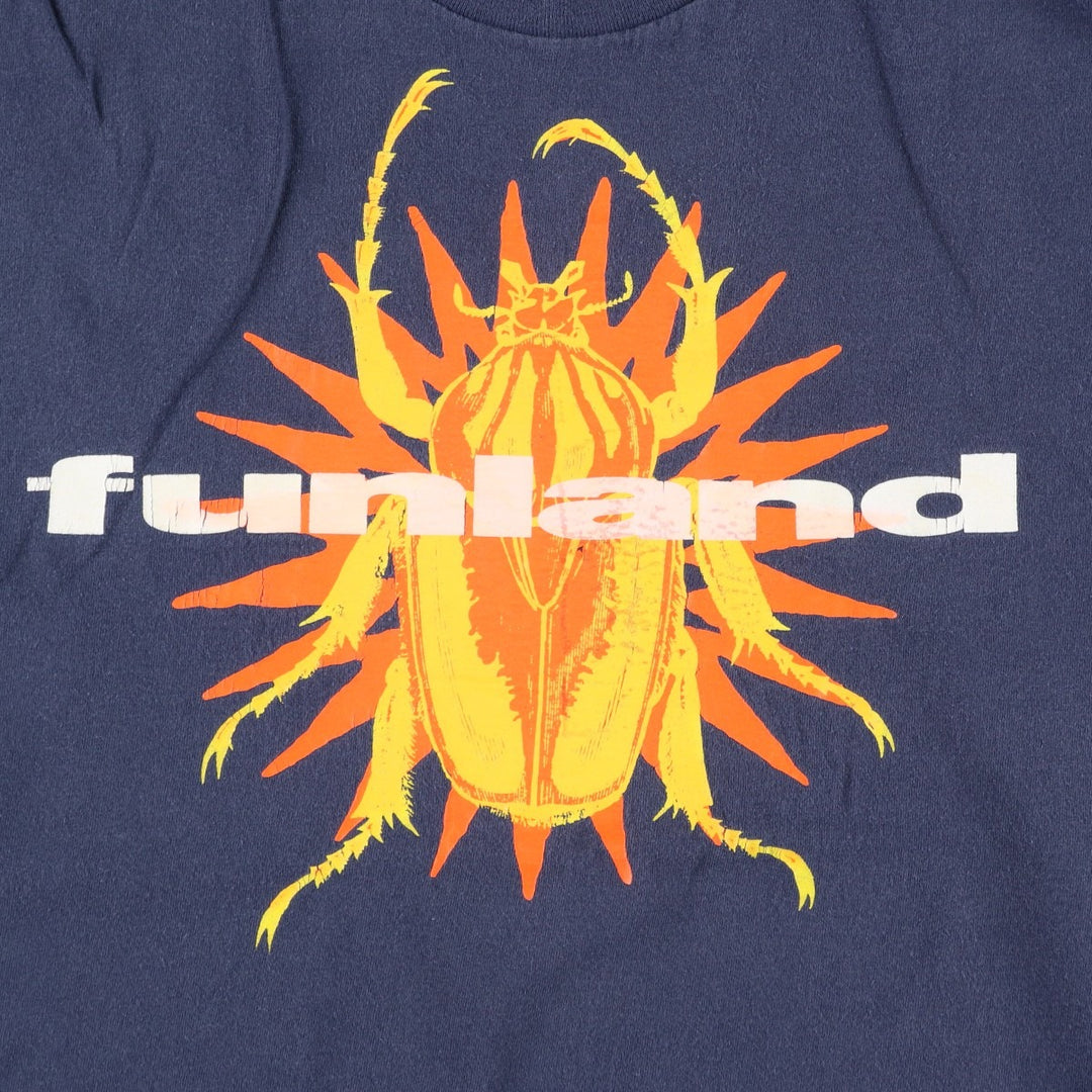 90'S Tee Jays SOF TEE Print T-Shirt, Made in USA, Men's XL equivalent, Vintage cotton navy blue type Vintage Second Hand