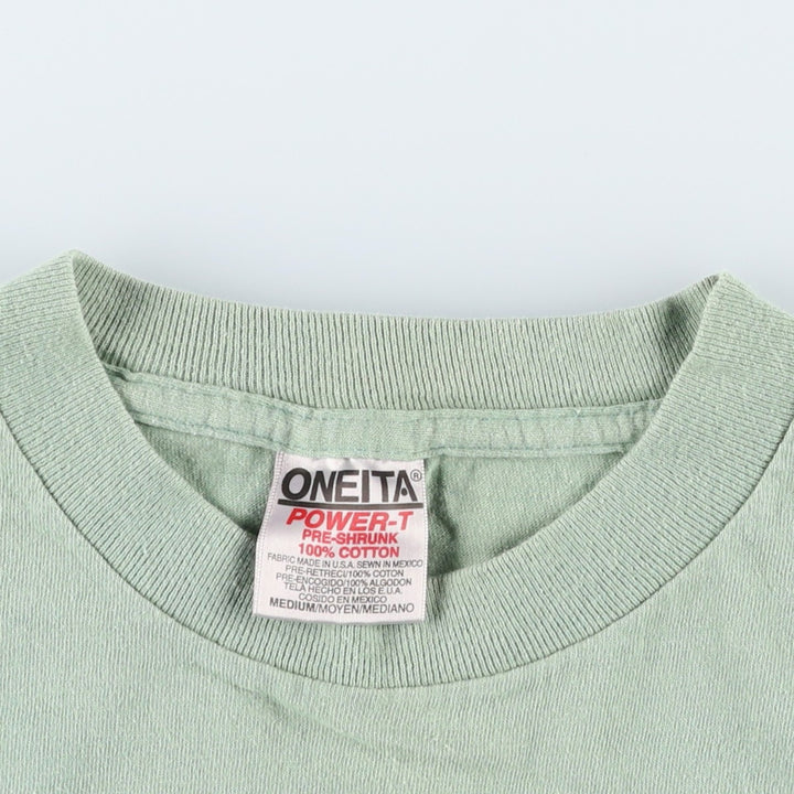 90'S ONEITA Wheeling Washington III Print T-Shirt, Made in USA, Men's Size M (Equivalent), Vintage cotton green type yellow green Vintage Second Hand