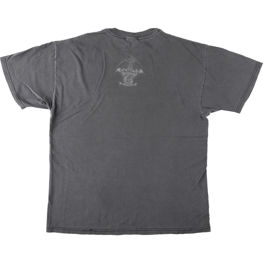 00'S Hanes BEEFY-T Printed T-shirt, Men's L size cotton Charcoal Vintage Second Hand