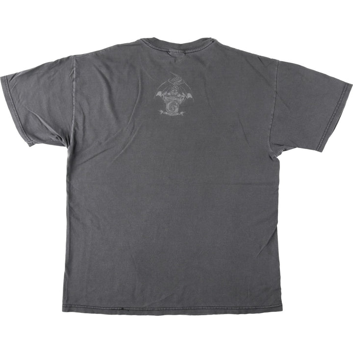 00'S Hanes BEEFY-T Printed T-shirt, Men's L size cotton Charcoal Vintage Second Hand