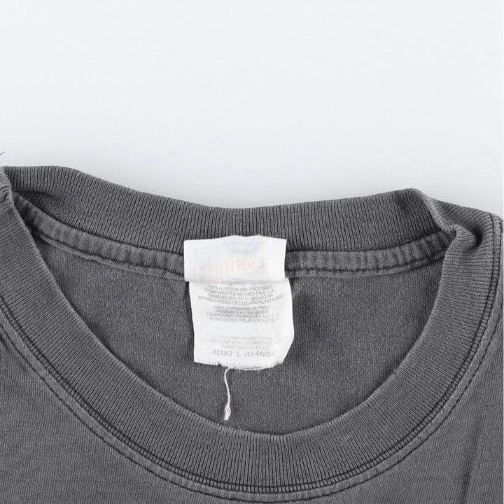 00'S Hanes BEEFY-T Printed T-shirt, Men's L size cotton Charcoal Vintage Second Hand