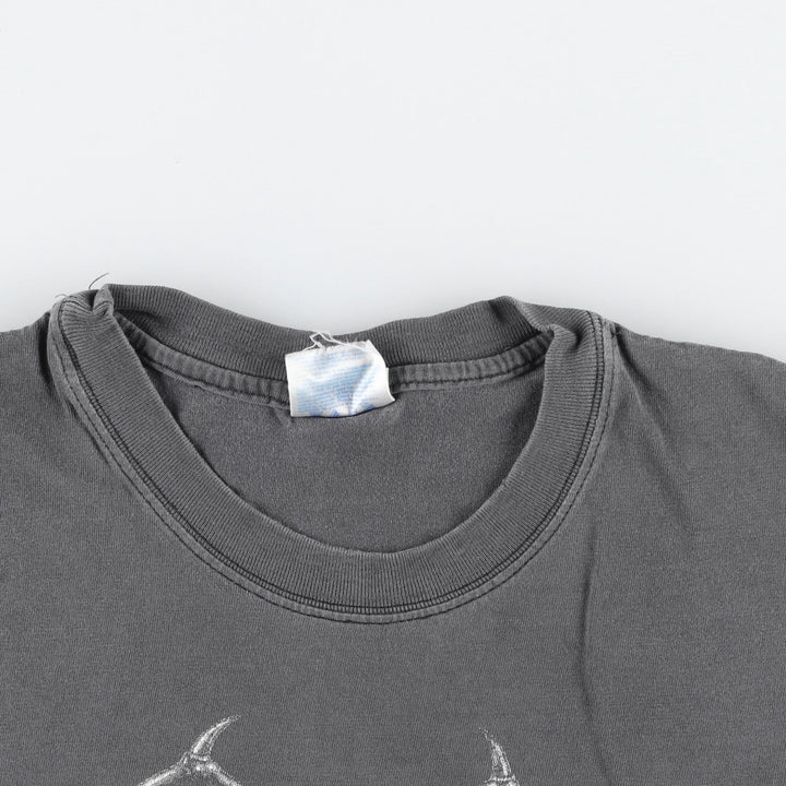 00'S Hanes BEEFY-T Printed T-shirt, Men's L size cotton Charcoal Vintage Second Hand
