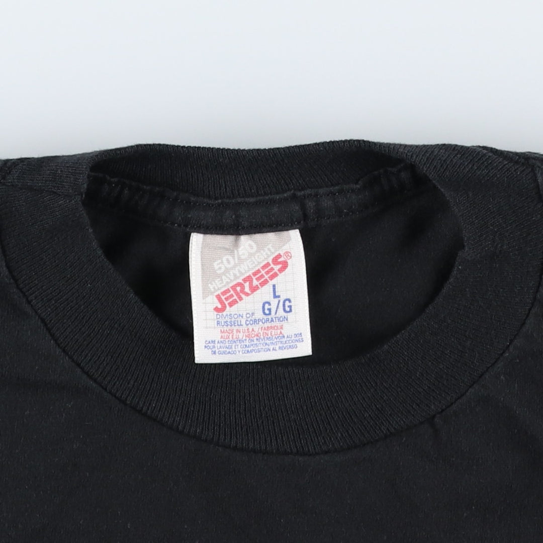 80s-90'S Jerzees DEVIL'S HARVEST Movie T-shirt, Made in USA, Men's Size L (approx.) cotton black type Vintage Second Hand