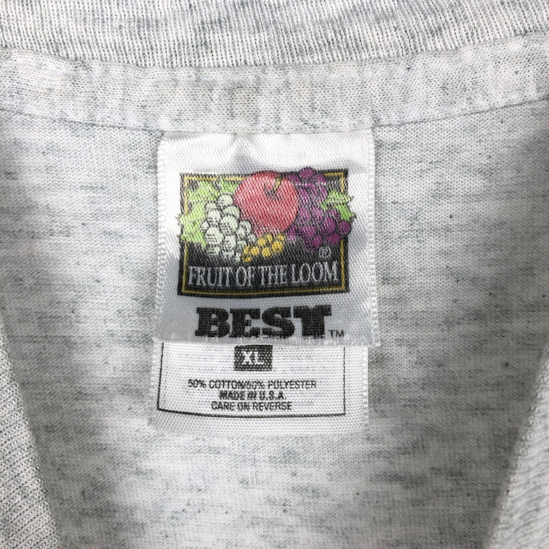 90'S Fruit of the Loom Best 3-Piece Print College T-Shirt, Made in USA, Men's XL (approx.) Vintage cotton gray type Vintage Second Hand
