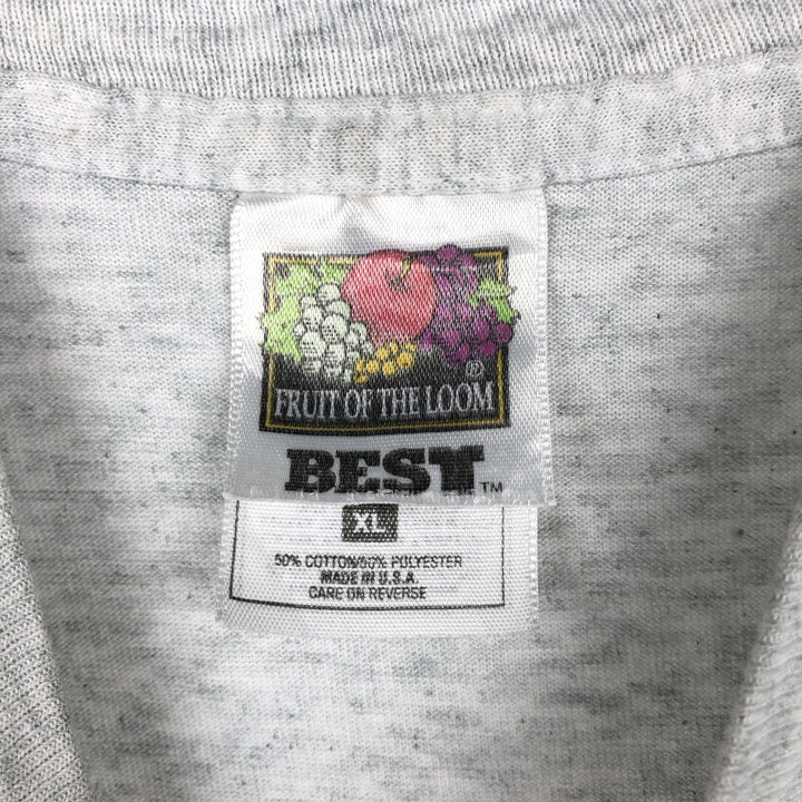 90'S Fruit of the Loom Best 3-Piece Print College T-Shirt, Made in USA, Men's XL (approx.) Vintage cotton gray type Vintage Second Hand