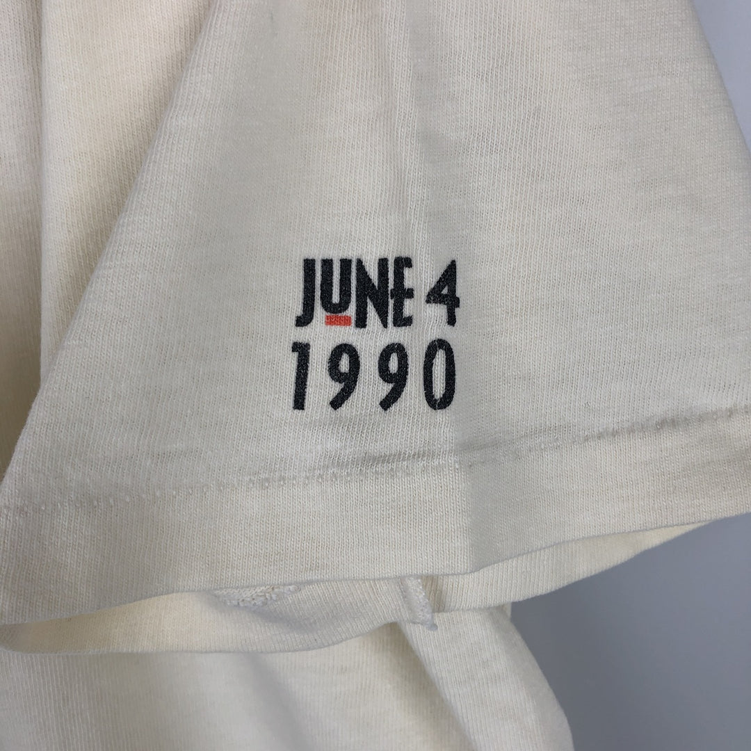 90'S Hanes BEEFY-T Blue Tag College T-Shirt, Made in USA, Men's Size L (Equivalent), Vintage cotton pale white type Vintage Second Hand