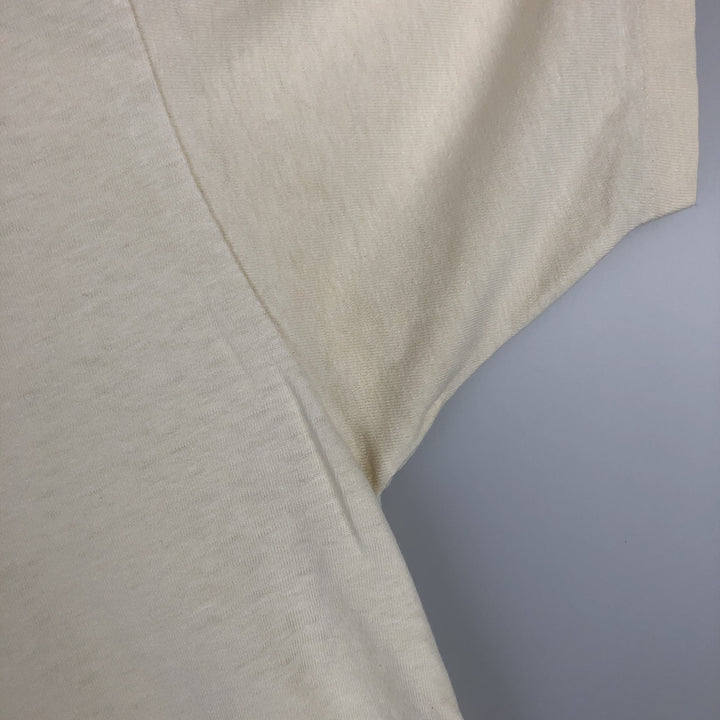 90'S Hanes BEEFY-T Blue Tag College T-Shirt, Made in USA, Men's Size L (Equivalent), Vintage cotton pale white type Vintage Second Hand