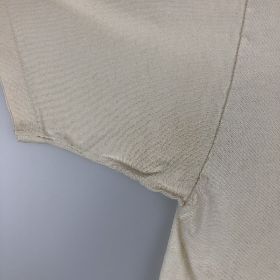 90'S Hanes BEEFY-T Blue Tag College T-Shirt, Made in USA, Men's Size L (Equivalent), Vintage cotton pale white type Vintage Second Hand