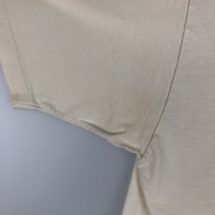 90'S Hanes BEEFY-T Blue Tag College T-Shirt, Made in USA, Men's Size L (Equivalent), Vintage cotton pale white type Vintage Second Hand