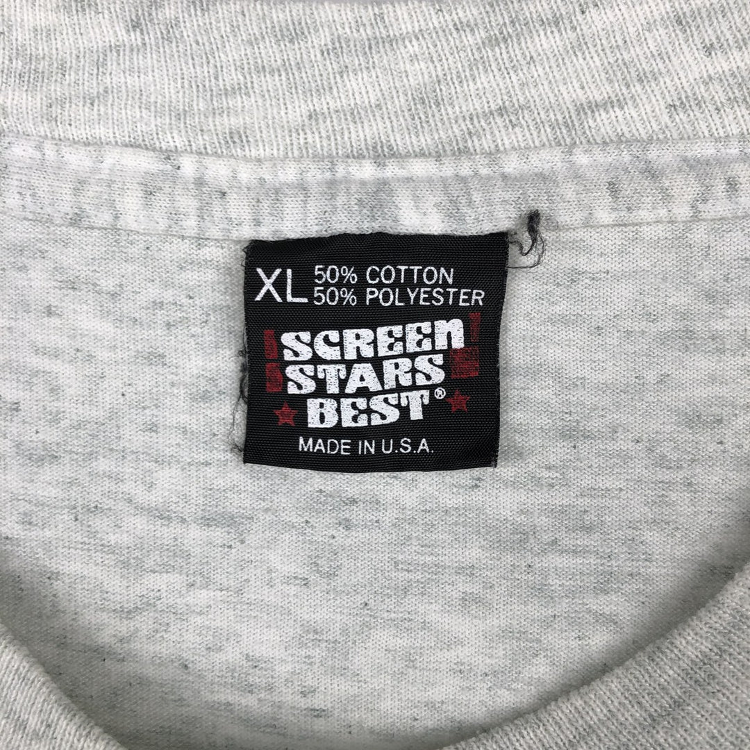 90'S Screen Stars Best College T-shirt, Made in USA, Men's XL, Vintage cotton gray type Vintage Second Hand