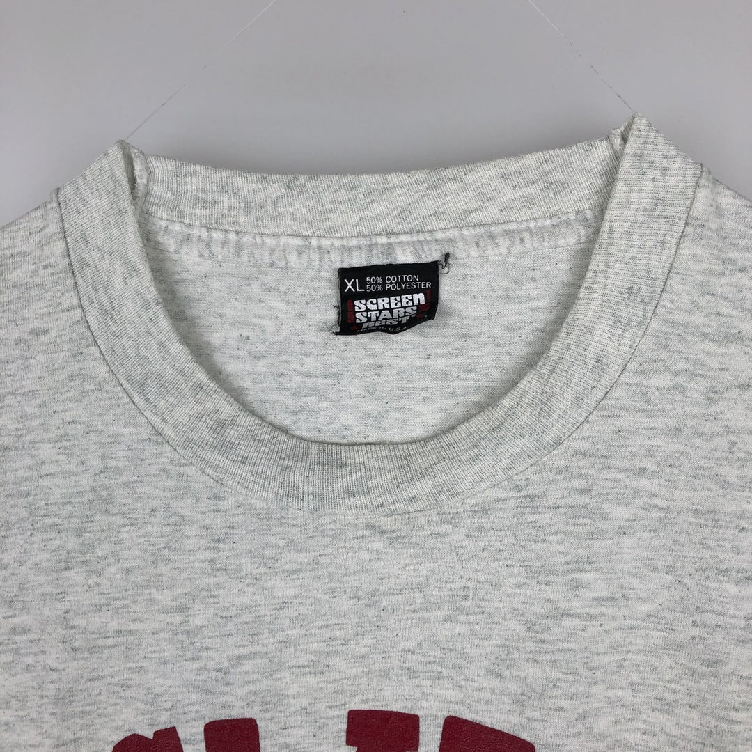 90'S Screen Stars Best College T-shirt, Made in USA, Men's XL, Vintage cotton gray type Vintage Second Hand