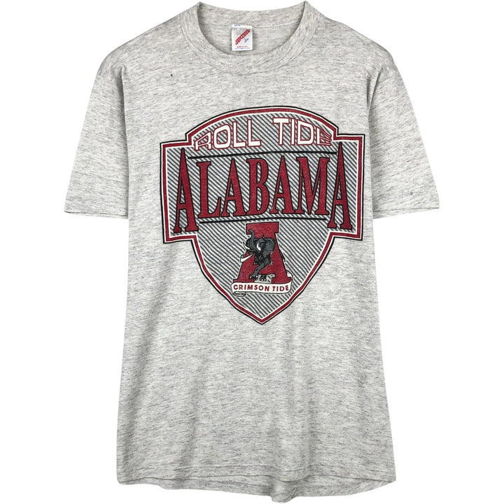 Jerzees College T-Shirt, Made in USA, Men's Size L (approx.) cotton gray type Vintage Second Hand