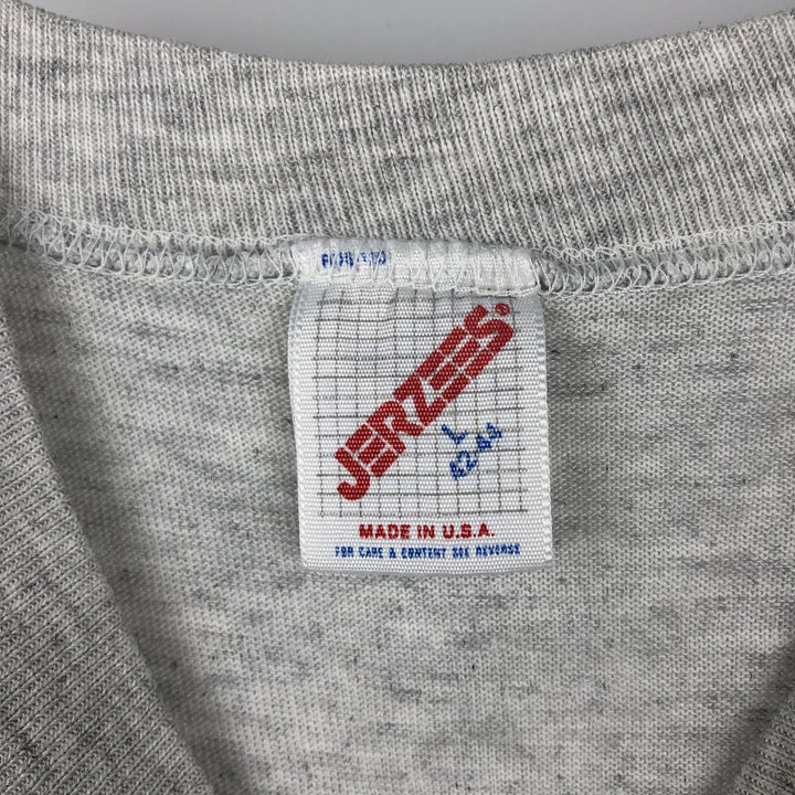 Jerzees College T-Shirt, Made in USA, Men's Size L (approx.) cotton gray type Vintage Second Hand