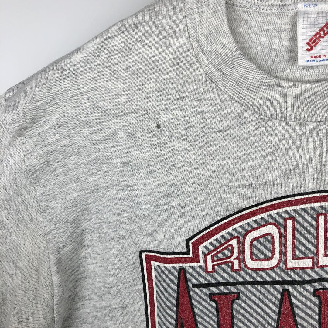 Jerzees College T-Shirt, Made in USA, Men's Size L (approx.) cotton gray type Vintage Second Hand