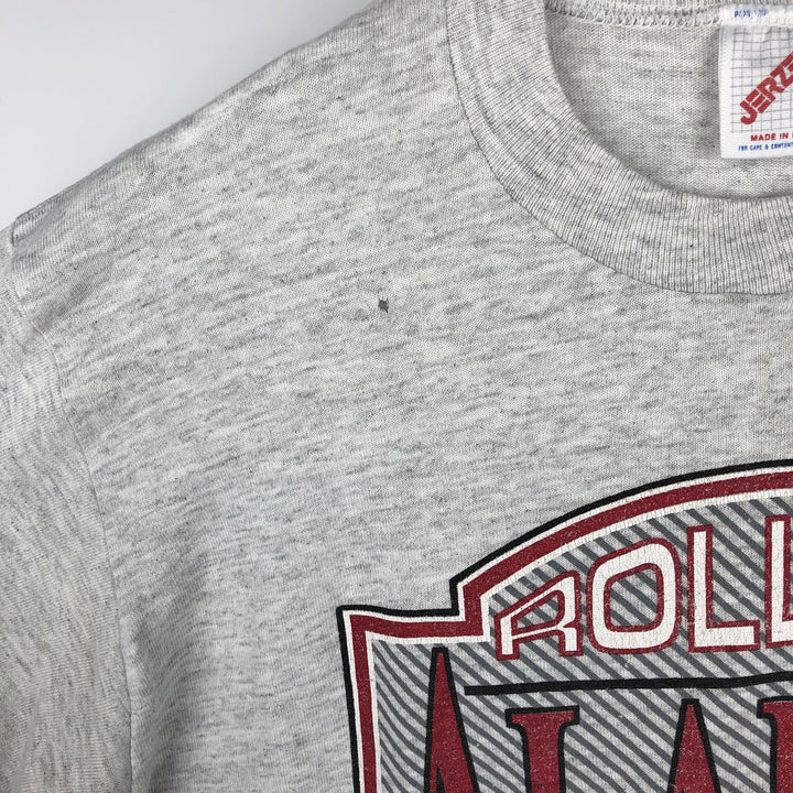 Jerzees College T-Shirt, Made in USA, Men's Size L (approx.) cotton gray type Vintage Second Hand