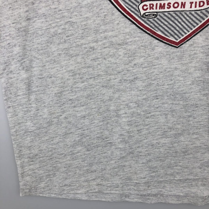 Jerzees College T-Shirt, Made in USA, Men's Size L (approx.) cotton gray type Vintage Second Hand