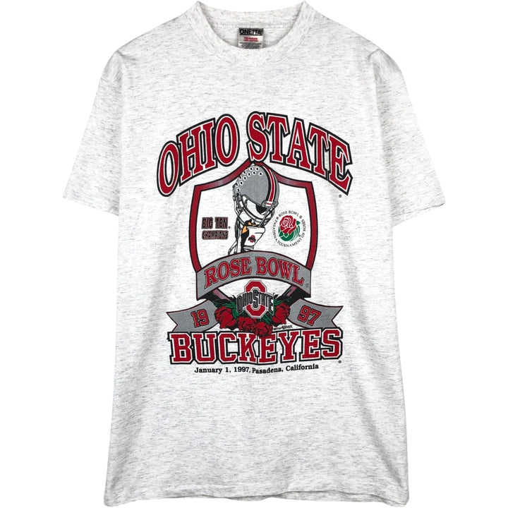 ONEITA OHIO STATE Rose Bowl 1997 College T-shirt, Men's Size L (approx.), Vintage cotton gray type Vintage Second Hand